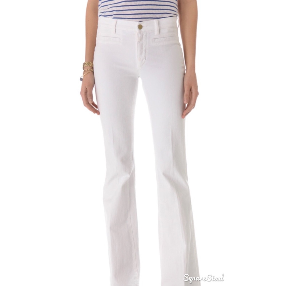M.i.H Marrakesh High Rise Kick Flare White Jeans